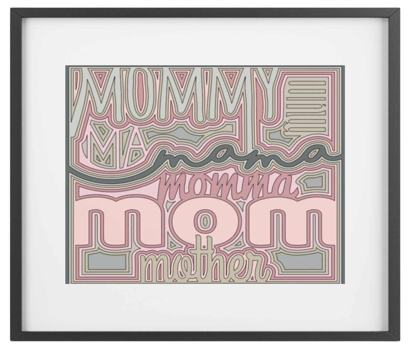 Mother's Day Gifts - 'Mommy/Mama/Mom/Mother' Non Illuminated Shadowboxes