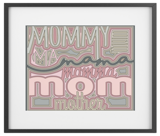 Mother's Day Gifts - 'Mommy/Mama/Mom/Mother' Non Illuminated Shadowboxes