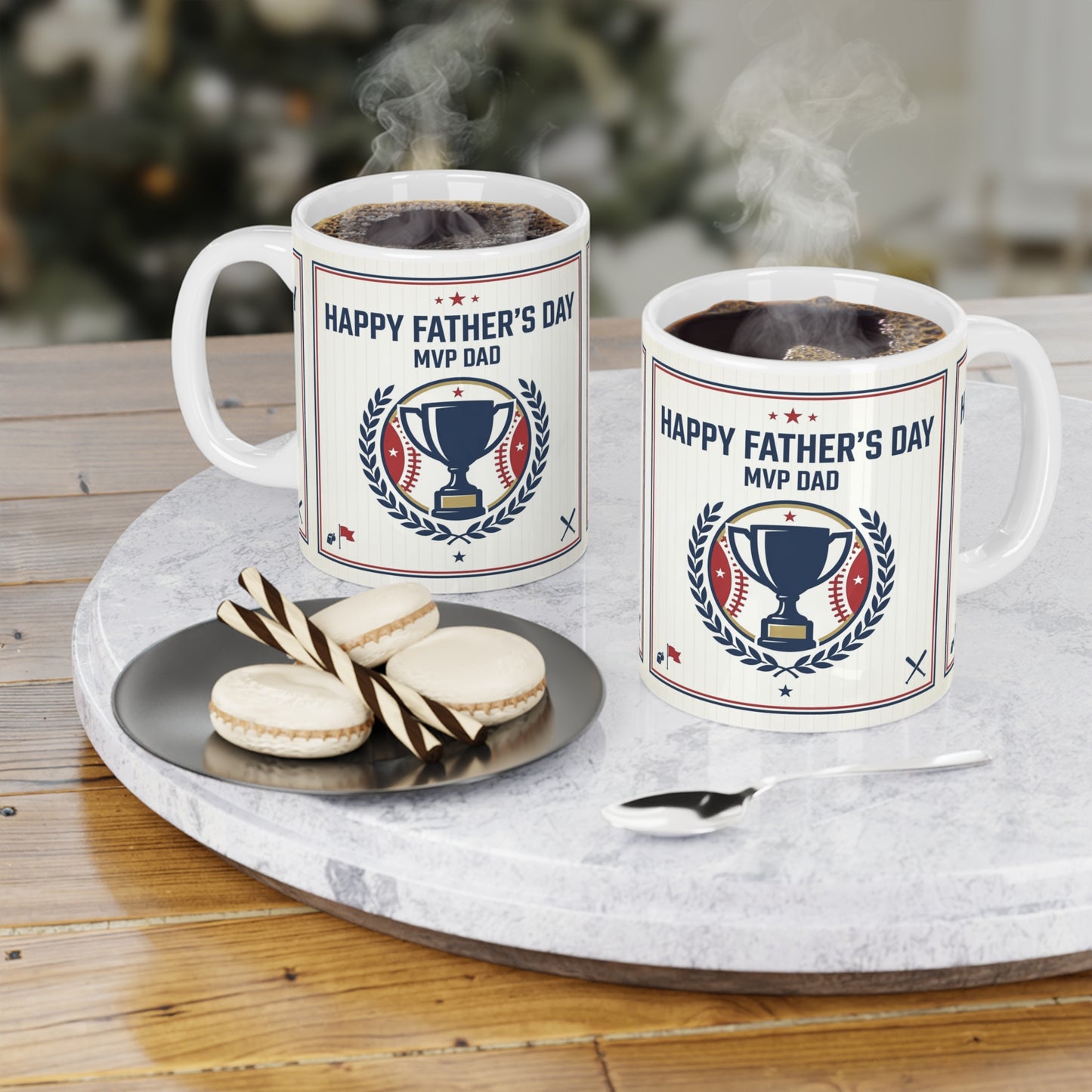 Father's Day Mug - MVP Dad Baseball Trophy