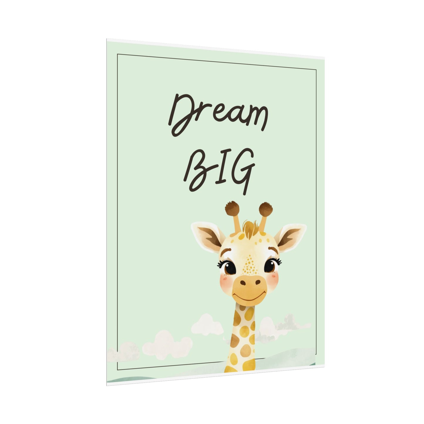 Nursery Safari Poster - 'Dream Big Giraffe'