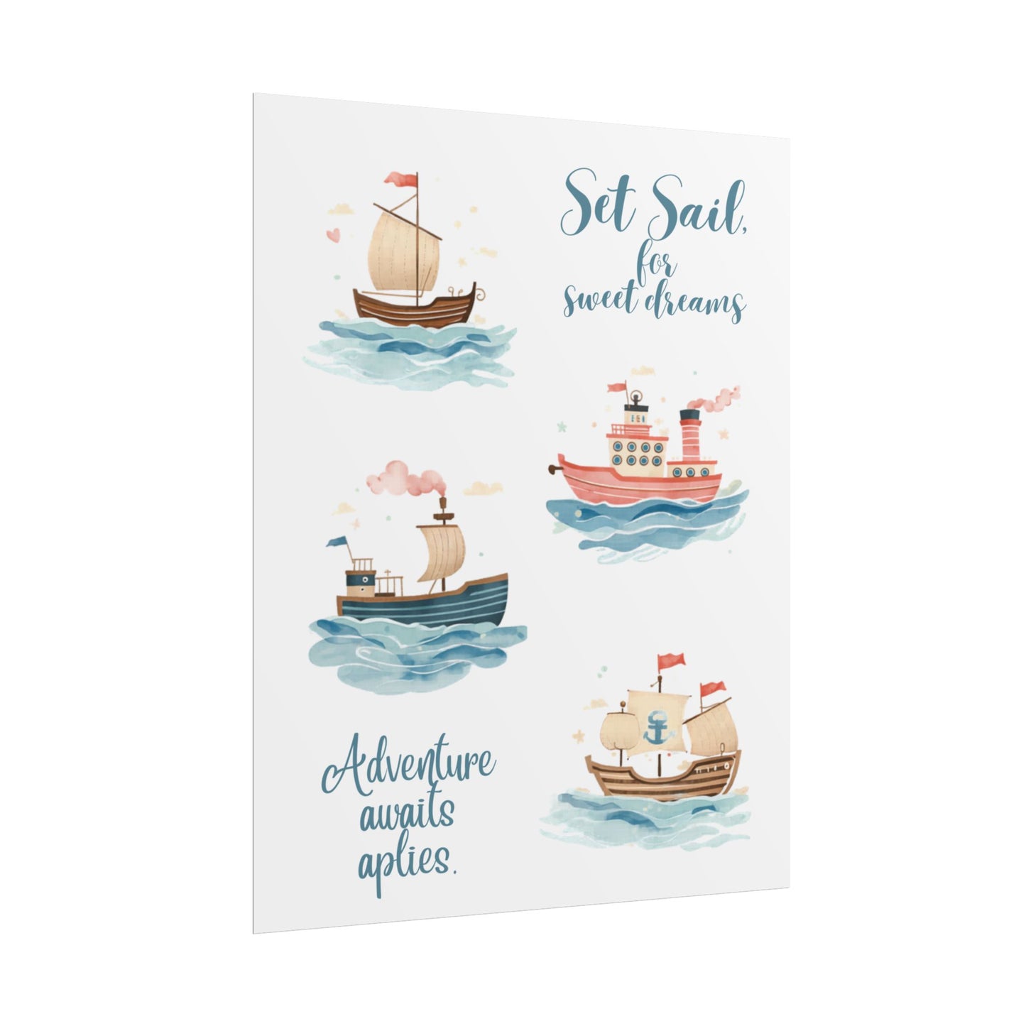 Nursery Nautical Poster - 'Set Sail....'