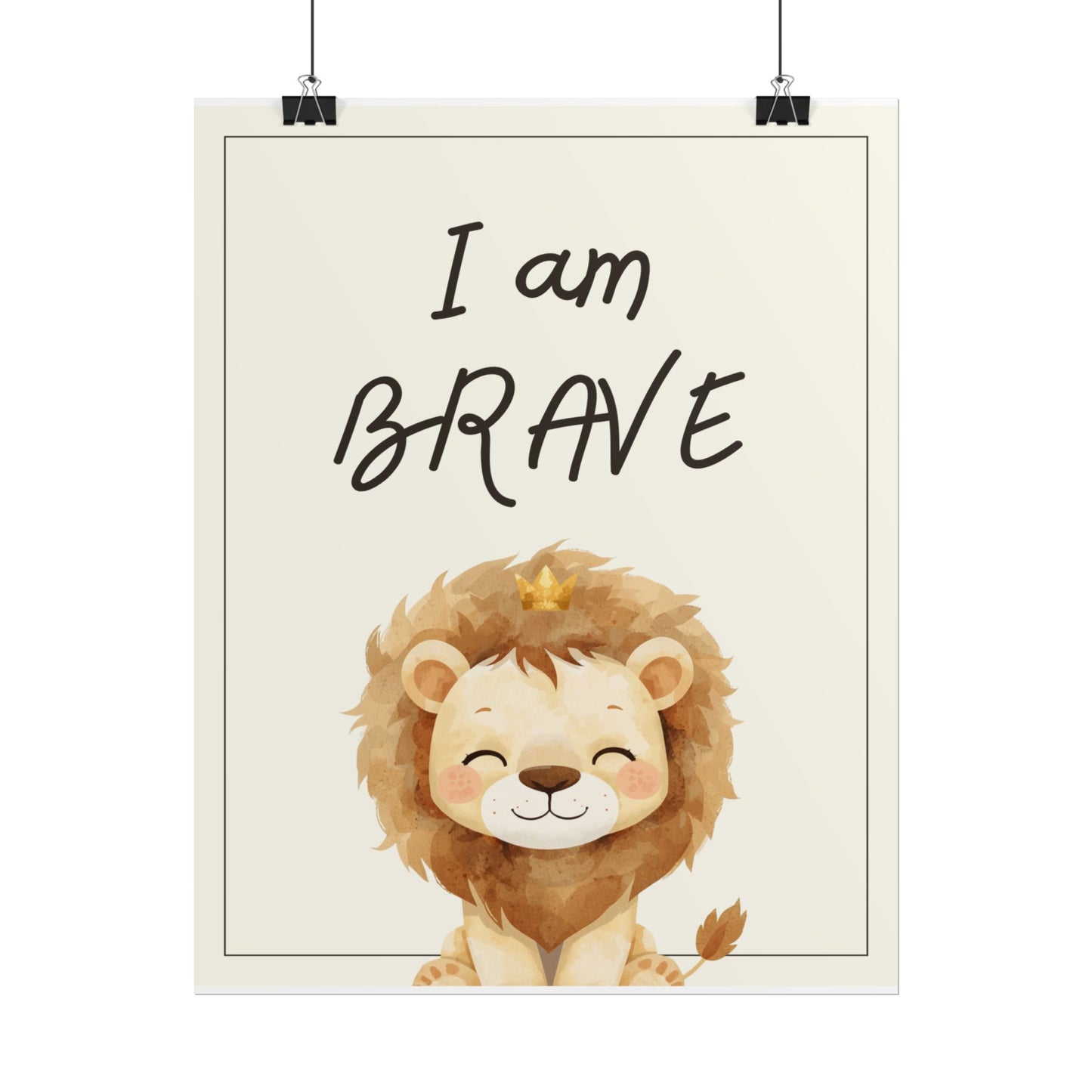 Nursery Safari Poster - "I Am Brave"
