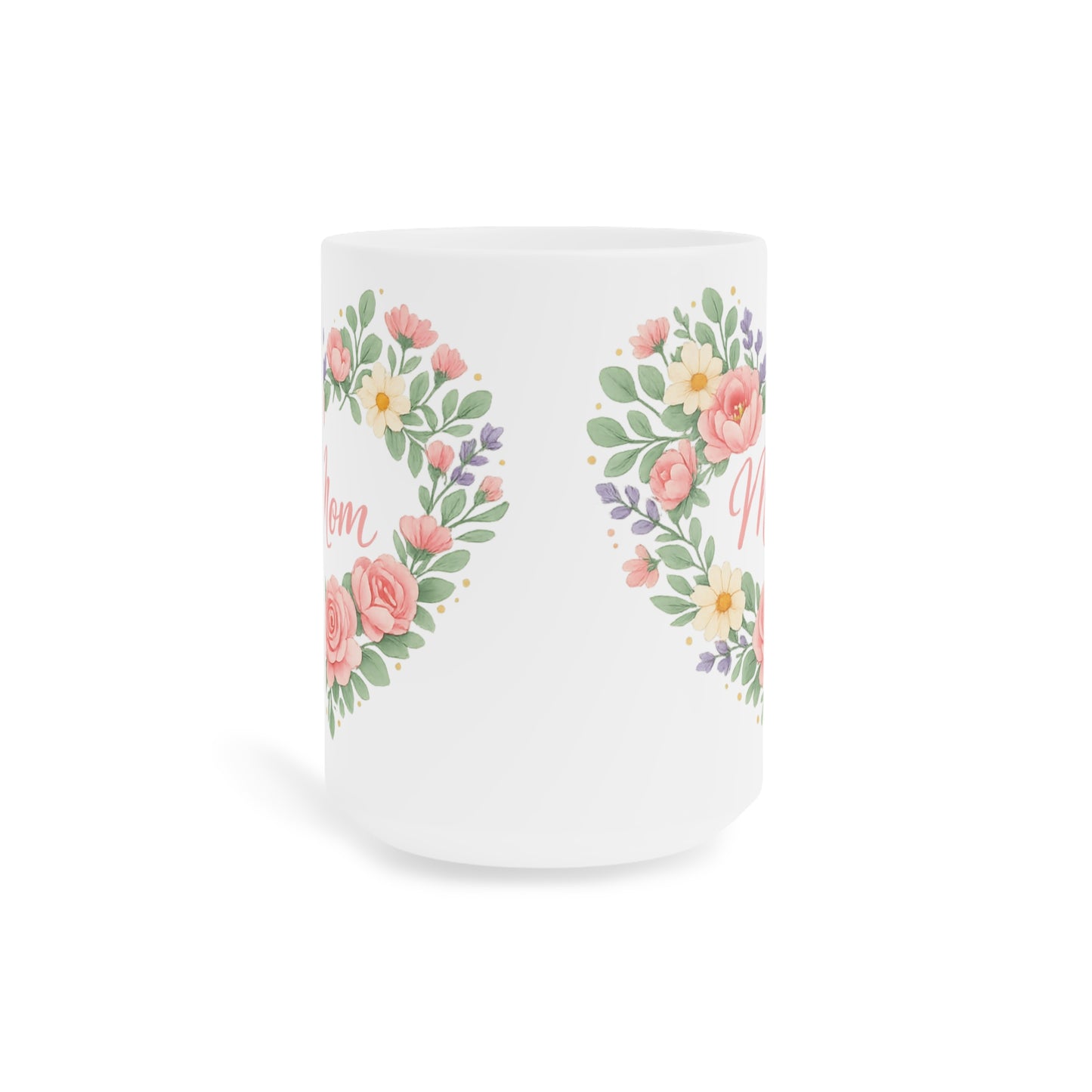 Mother's Day Mug - 'Mom' Floral Heart