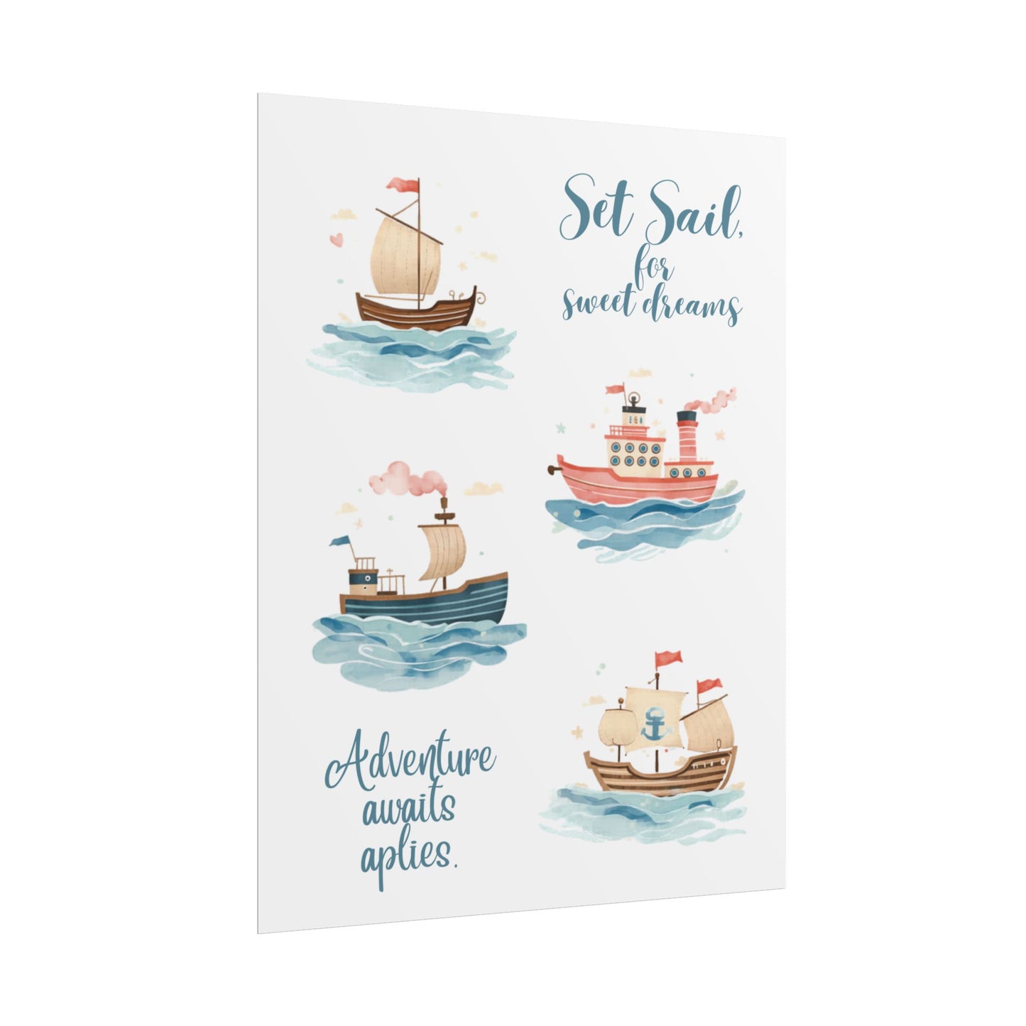 Nursery Nautical Poster - 'Set Sail....'