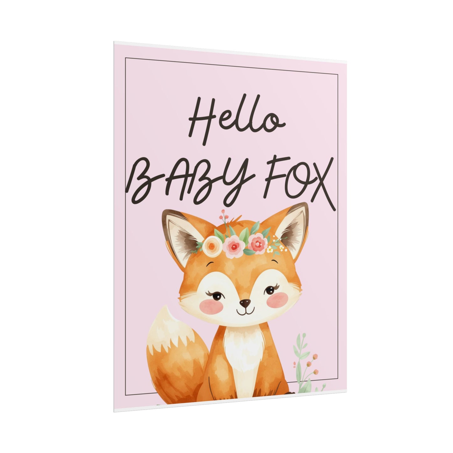 Nursery Forest Poster - 'Hello Baby Fox'