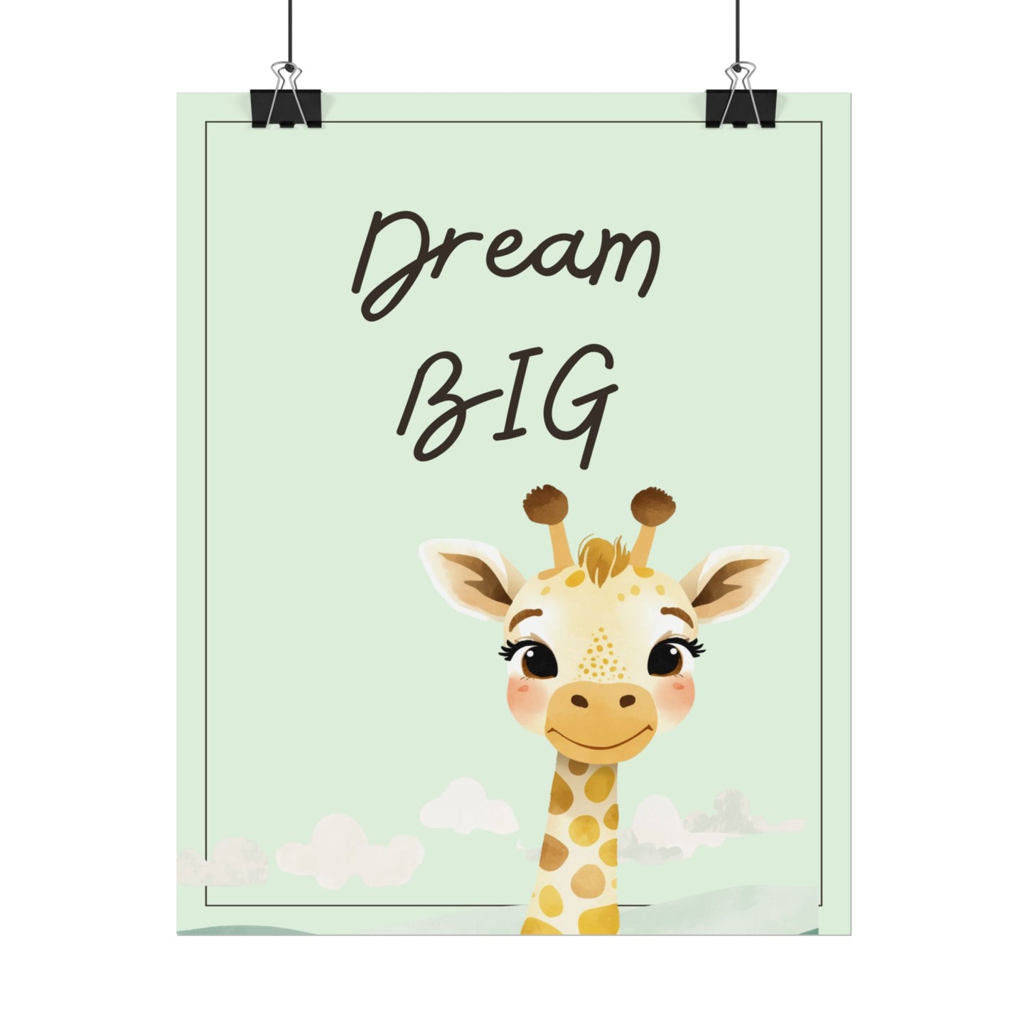 Nursery Safari Poster - 'Dream Big Giraffe'