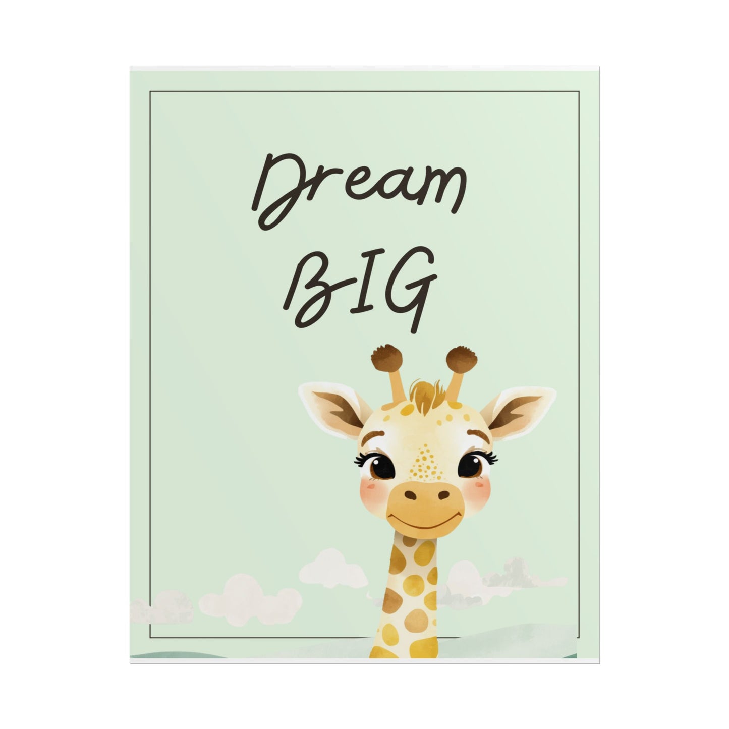 Nursery Safari Poster - 'Dream Big Giraffe'