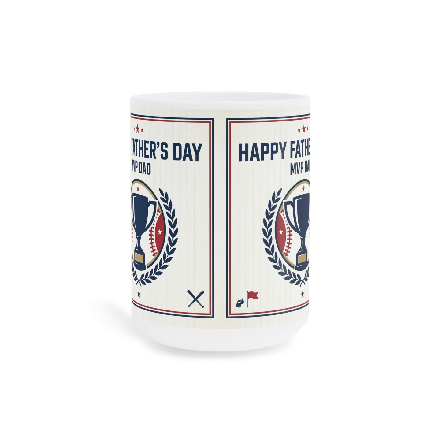 Father's Day Mug - MVP Dad Baseball Trophy