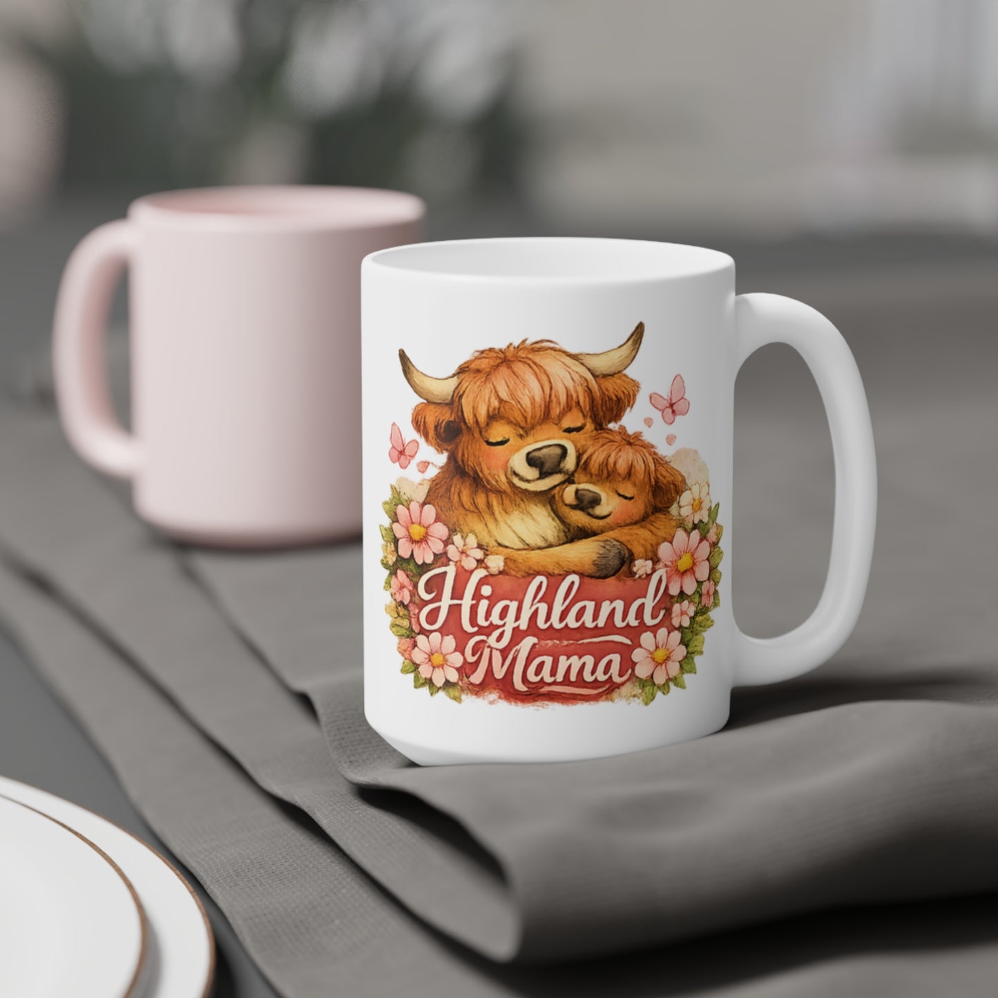 Mother's Day Mug - Cute Highland Cow Mom & Calf