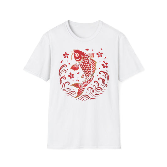 T-Shirt - Red Japanese Koi Wave