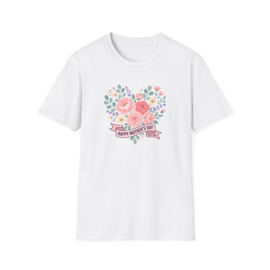 Mother's Day Gift Tee - "Happy Mother's Day" Bouquet Design