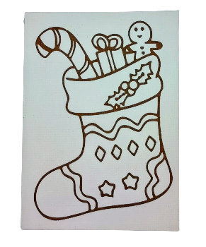 Handmade Canvas Coloring Page for Kids | Winter Activity Gift