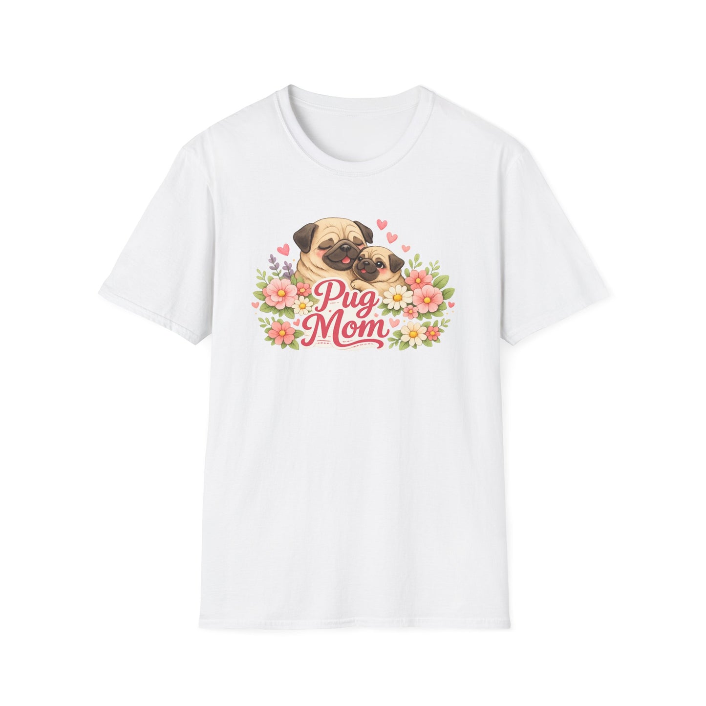 T-Shirt - Pug Mom Cute Floral