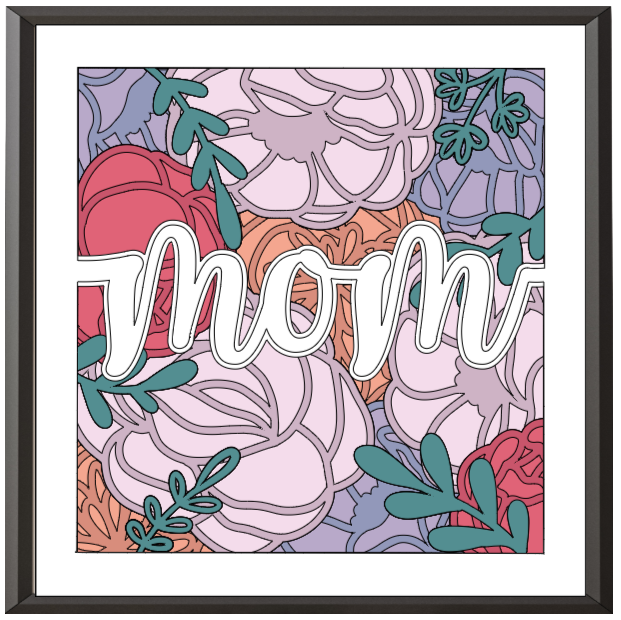 Mother's Day Gifts - 'Mom' Floral Non Illuminated Shadowboxes
