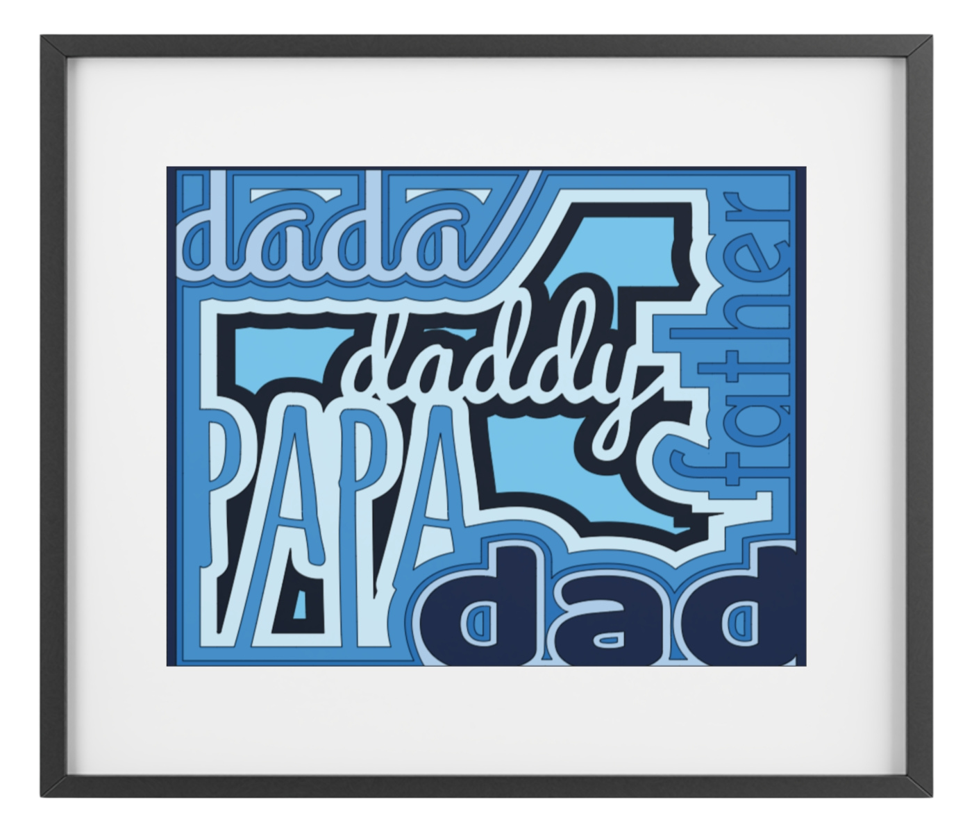 Father's Day Gifts - Dada/Daddy/Papa/Dad Non Illuminated Shadowboxes