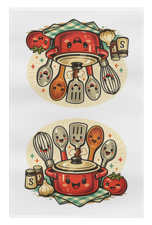 Kitchen Towel - Retro Kitchen Cooking Crew Custom Designed