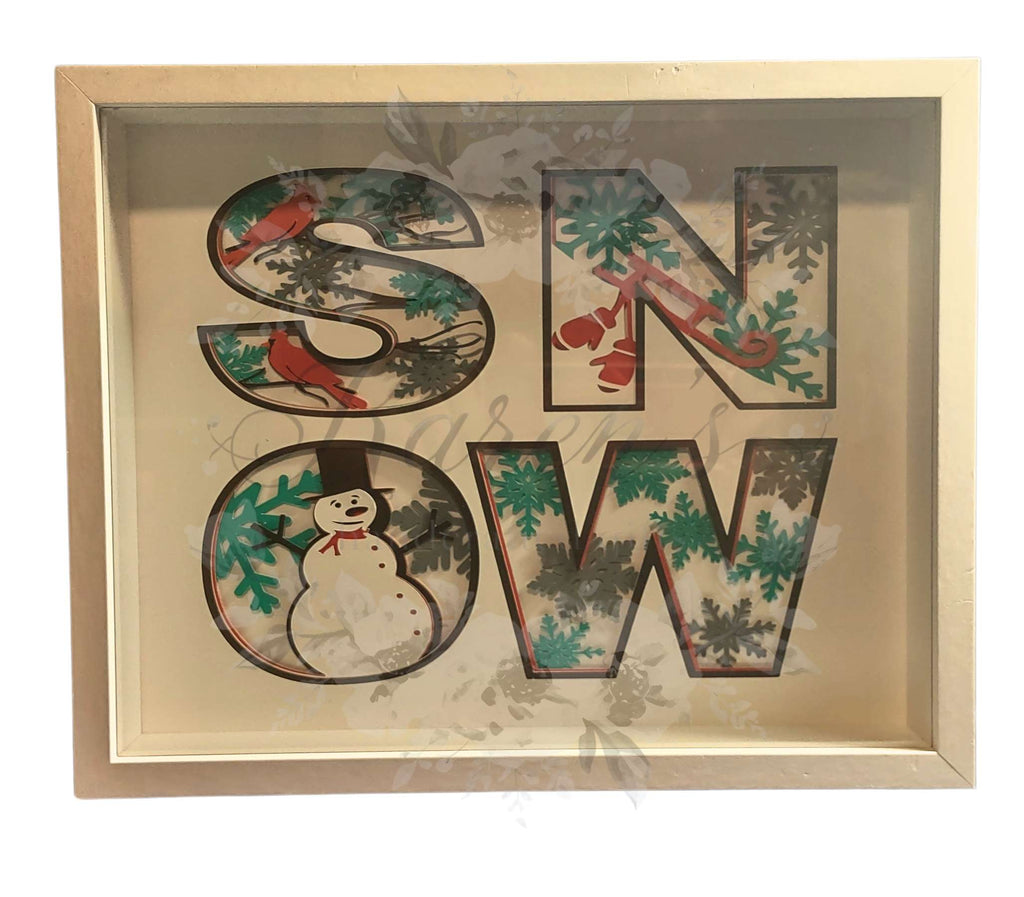 Handmade Winter Holiday Shadowbox | Home Decor